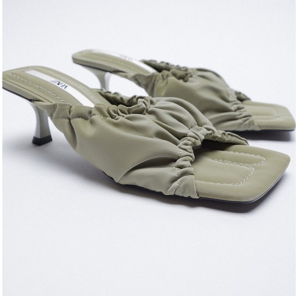 ZARA BNWT Ruched Heeled Sandals US Size 6 - Picture 1 of 7